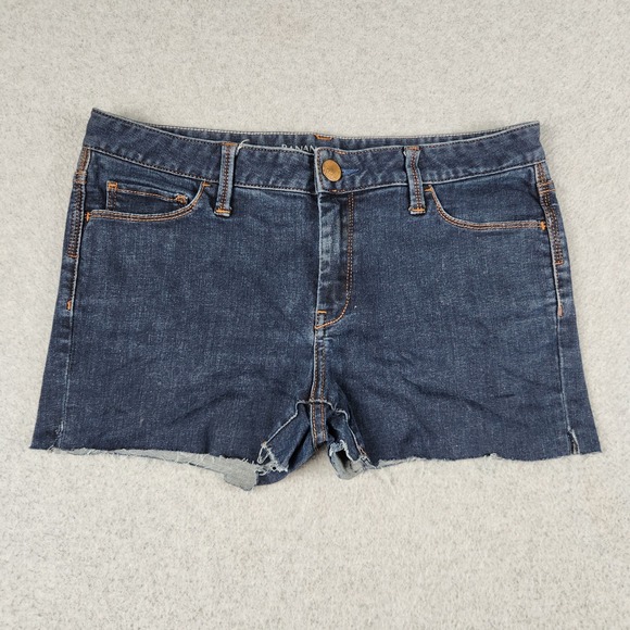 Banana Republic Pants - Banana Republic Jean Skinny Shorts Womens 29P Blue Denim Cotton Stretch Raw Hem